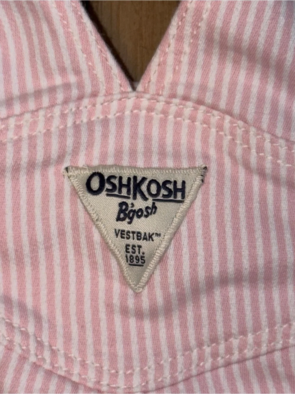 OshKosh B'gosh Light Pink & White Striped Overalls